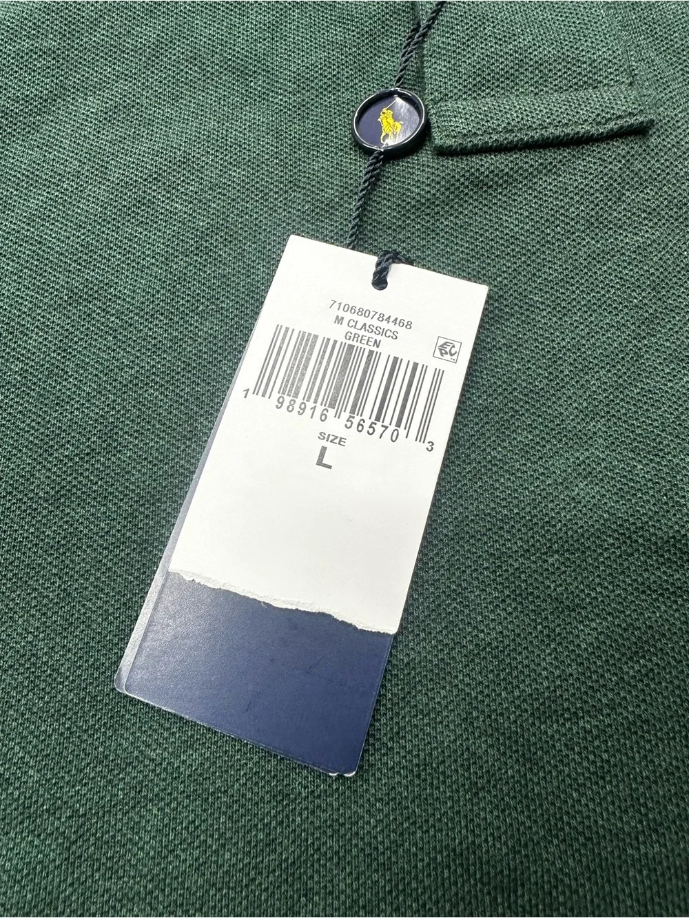 Polo Ralph Lauren The Iconic Mesh Polo Custom Slim Fit Size L Green -NWT